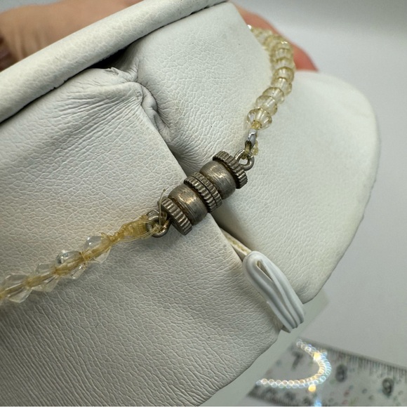 Vintage MCM briolette sparkling crystal glass necklace bicone aurora Borealis - Picture 7 of 13